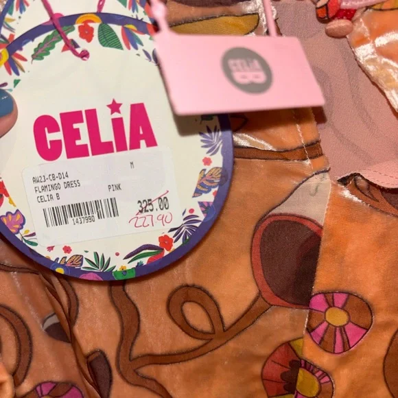 CeliaB Flamingo Dress in Pink and Orange - Picture 4 of 5